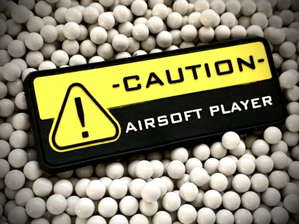 3D Rubberpatch: "CAUTION AIRSOFT PLAYER"