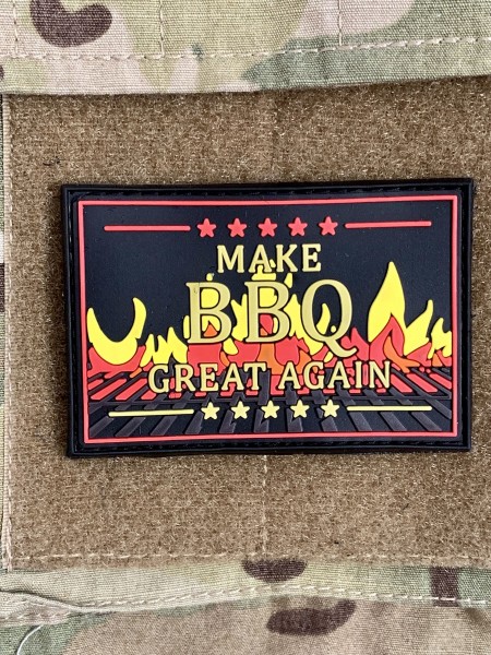 3D Rubberpatch "Make BBQ great again" Flames-version