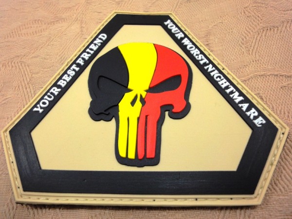 3D Rubber Patch:"Punisher Belgium"