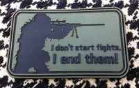3D Rubberpatch:"I don't start fights. I end them!" woodland version 3D Rubberpatch:"I don't start fights. I end them!" woodland version