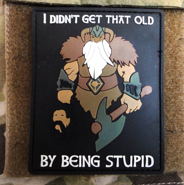 3D Rubber MORALE PATCH: "I didn't get that old" with head