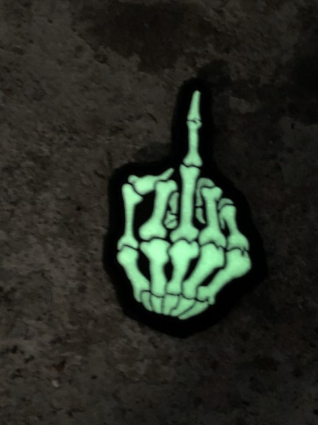 3D Rubberpatch "Bone Finger" nightglow