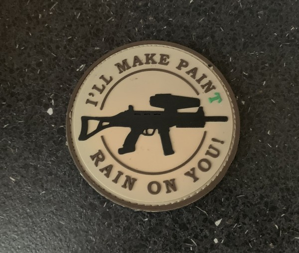 3DRubber Patch:"I'LL MAKE PAINT RAIN ON YOU" beige