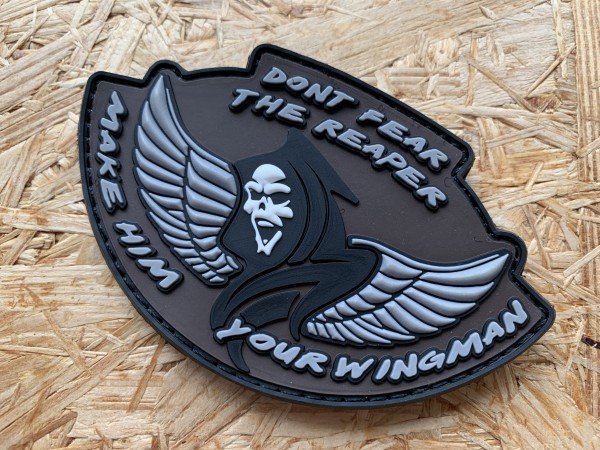 3D Rubber MORALE PATCH: "Don't fear the Reaper - grey wings"