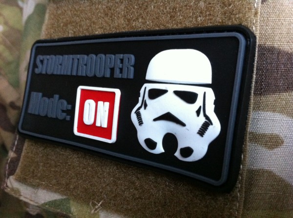 3D Rubber PATCH: "STORMTROOPER MODE: ON" nachleuchtend