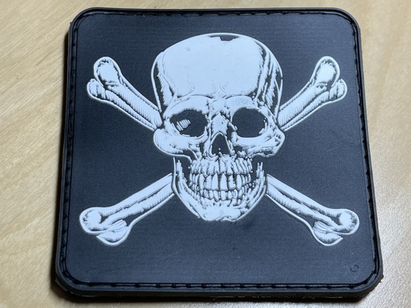 3D Rubberpatch: "Jolly Roger Black Jack" Totenkopf, Skull