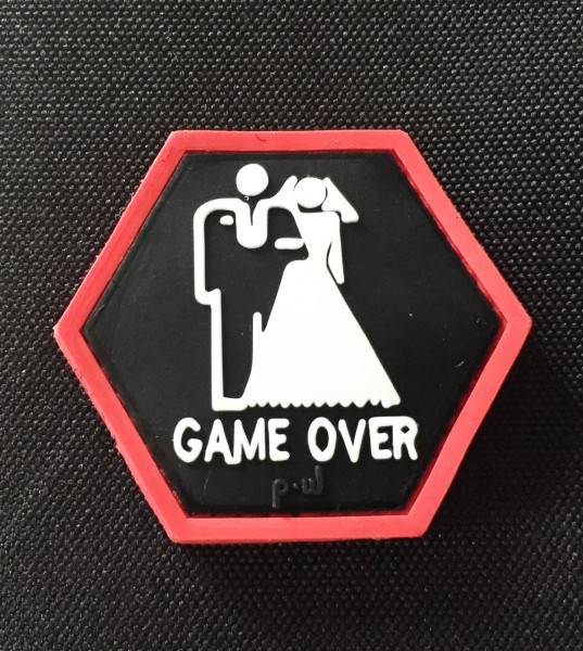 HEXPATCH: "Game over" schwarz, weiß, rot