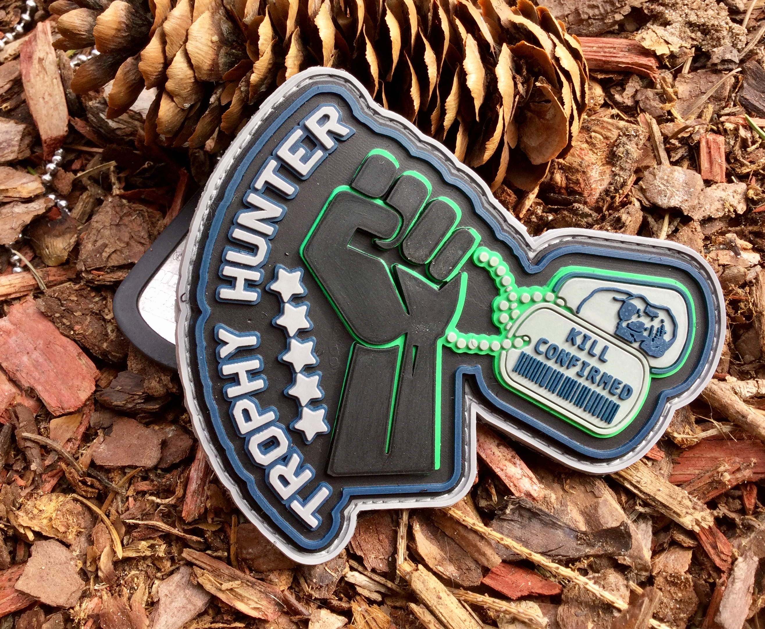 3D Rubberpatch: "TROPHY HUNTER" dark ops 3D Rubberpatch: "TROPHY HUNTER" dark ops