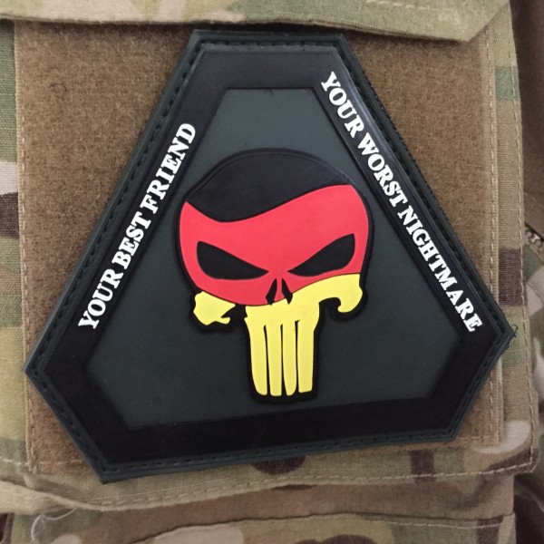 3D Rubber Patch:"Punisher Germany" tannengrün
