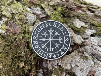 3D Rubberpatch: "Vegvisir" s/w nachleuchtend 3D Rubberpatch: "Vegvisir" s/w nachleuchtend