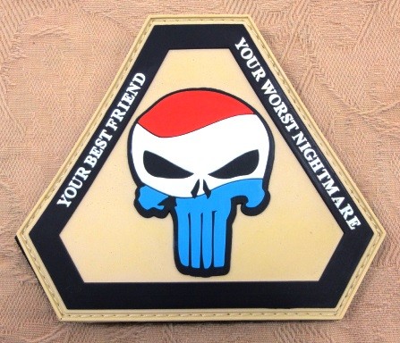 3D Rubber Patch:"Punisher Luxembourg"