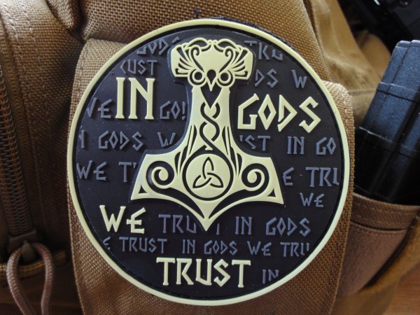 3D Rubber MORALE PATCH: "In Gods we trust" sand