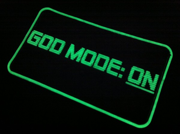 3DRubber Patch:"GOD MODE: ON" nachleuchtend