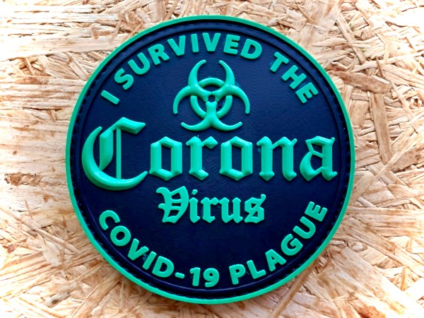 3D Morale-Patch: "I survived the Corona Virus" green