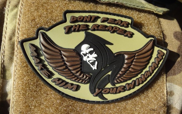 3D Rubber MORALE PATCH: "Don't fear the Reaper - brown wings"