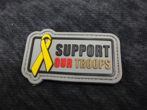 3D Rubber MORALE PATCH: "Support our Troops" S,R,G