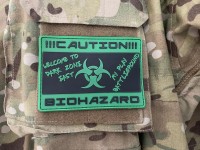Rubberpatch: "CAUTION BIOHAZARD" Rubberpatch: "CAUTION BIOHAZARD"
