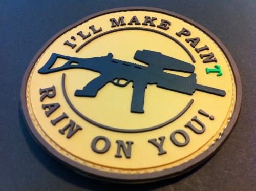 3DRubber Patch:"I'LL MAKE PAINT RAIN ON YOU" beige
