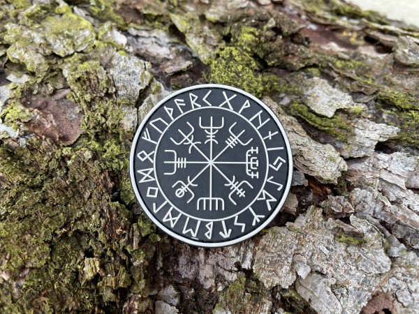 3D Rubberpatch: "Vegvisir" s/w nachleuchtend