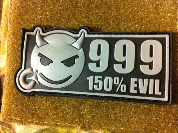 3DRubber Patch:"999"black