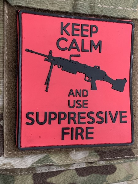 3D MORALE PATCH: "Keep calm and use suppressive fire", black powder version