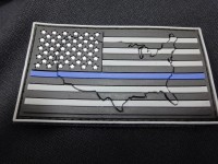 3D Rubber Patch:"BLUE LINE USA" 3D Rubber Patch:"BLUE LINE USA"