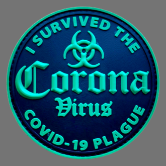 3D Morale-Patch: "I survived the Corona Virus" green