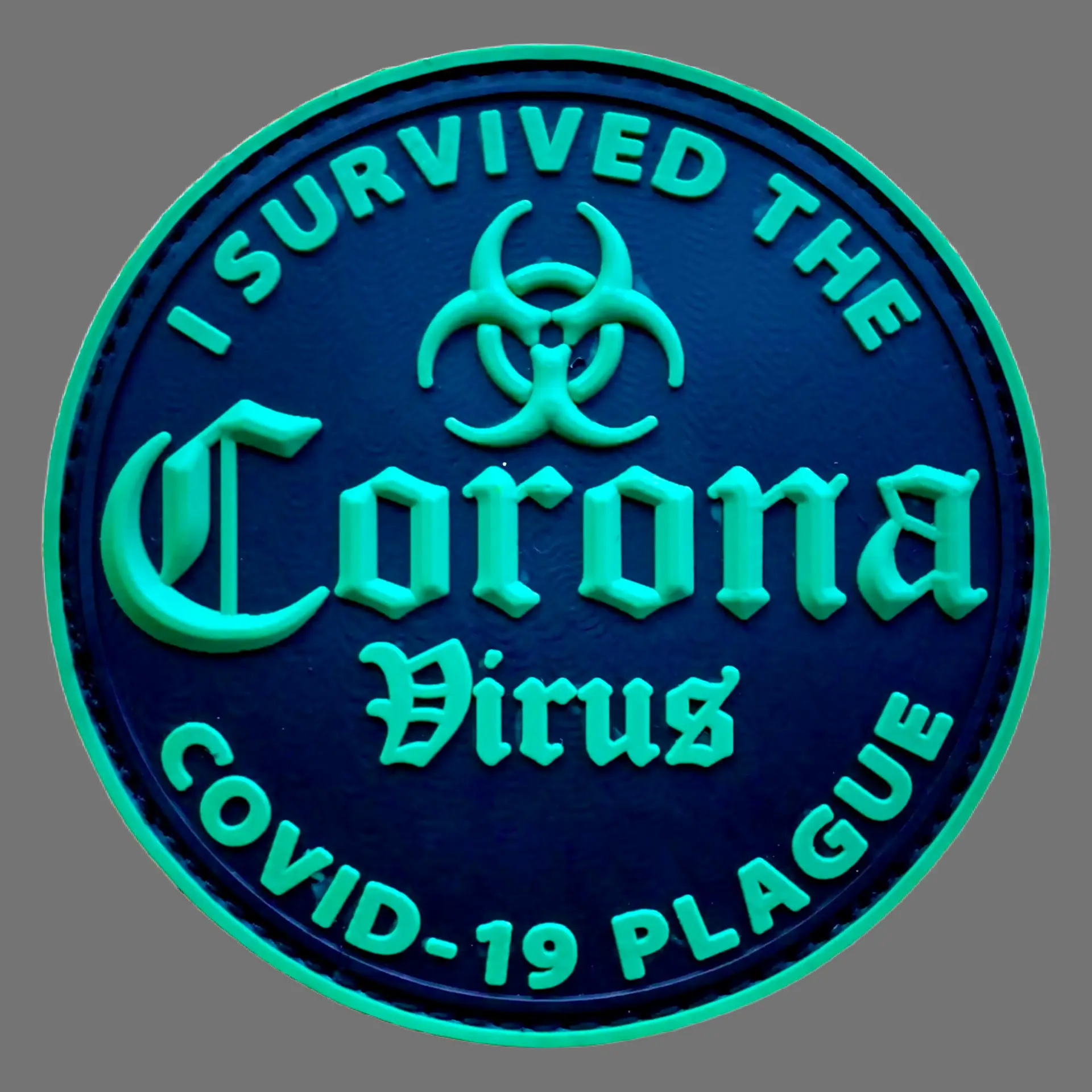 3D Morale-Patch: "I survived the Corona Virus" green