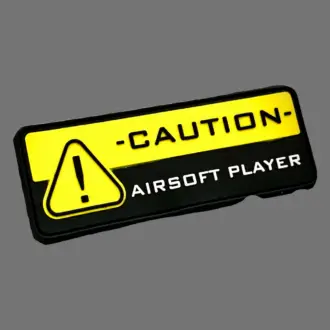 3D Rubberpatch: "CAUTION AIRSOFT PLAYER"
