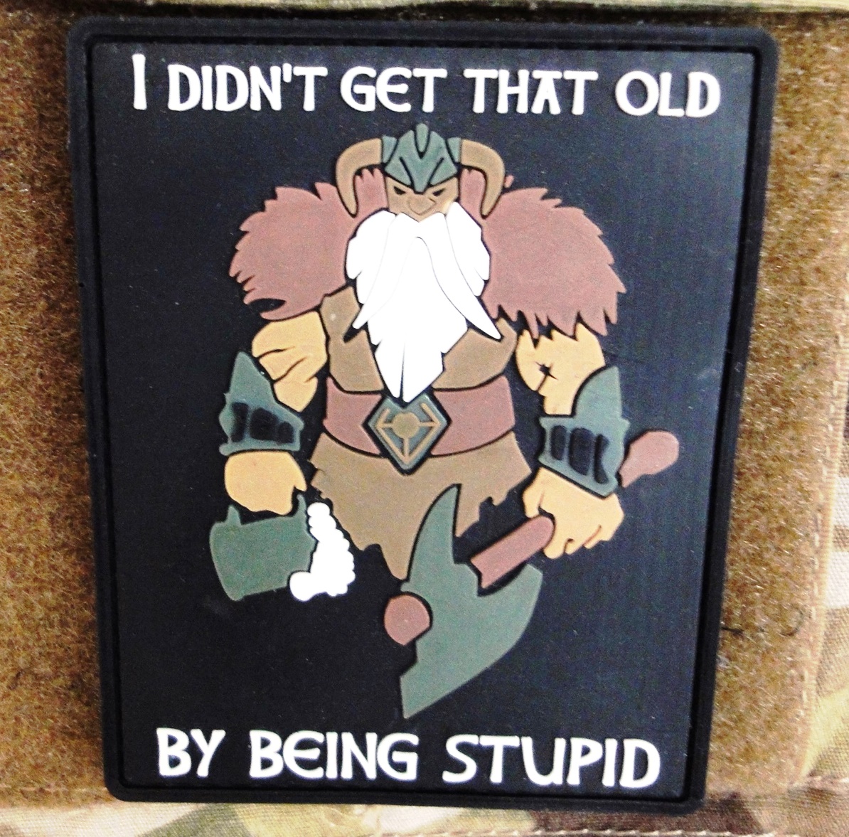 3D Rubber MORALE PATCH: "I didn't get that old" with beermug – Bild 2