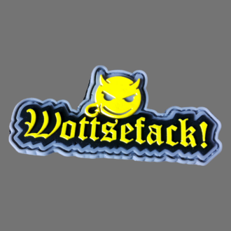 3D Rubber Patch:"Wottsefack!" yellow