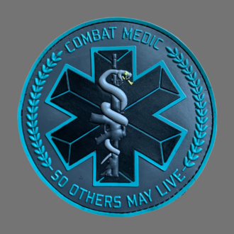 3D Rubber MORALE PATCH: "COMBAT MEDIC" grau