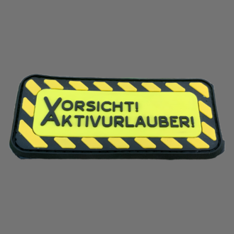 3D Rubberpatch: "VORSICHT! AKTIVURLAUBER!