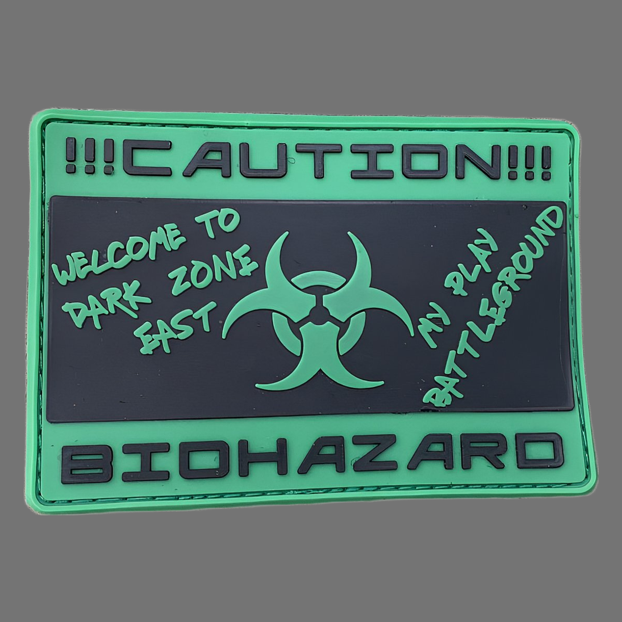 Rubberpatch: "CAUTION BIOHAZARD"
