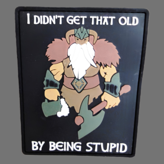 3D Rubber MORALE PATCH: "I didn't get that old" with beermug