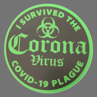 Aufkleber/Sticker "I survived the Corona Virus" green