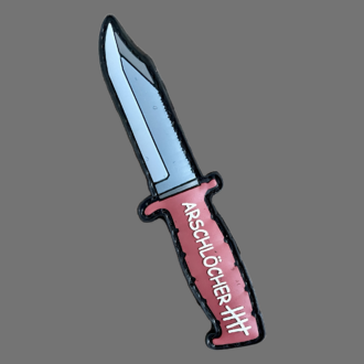 3D Rubberpatch: "ARSCHLÖCHER (kleine Version)" Messer