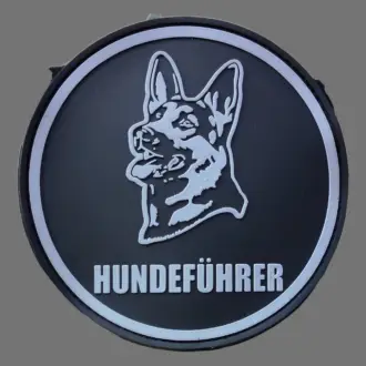 3D Rubberpatch: "HUNDEFÜHRER" schwarz/grau