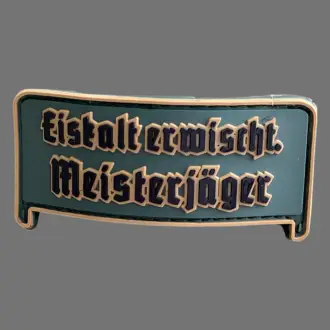 3D Rubberpatch: "MEISTERJ?GER EISKALT ERWISCHT" grün