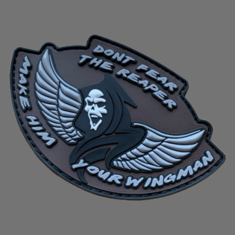 3D Rubber MORALE PATCH: "Don't fear the Reaper - grey wings"