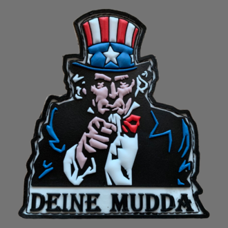 3D Rubberpatch "DEINE MUDDA" farbig