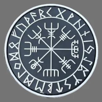3D Rubberpatch: "Vegvisir" s/w nachleuchtend