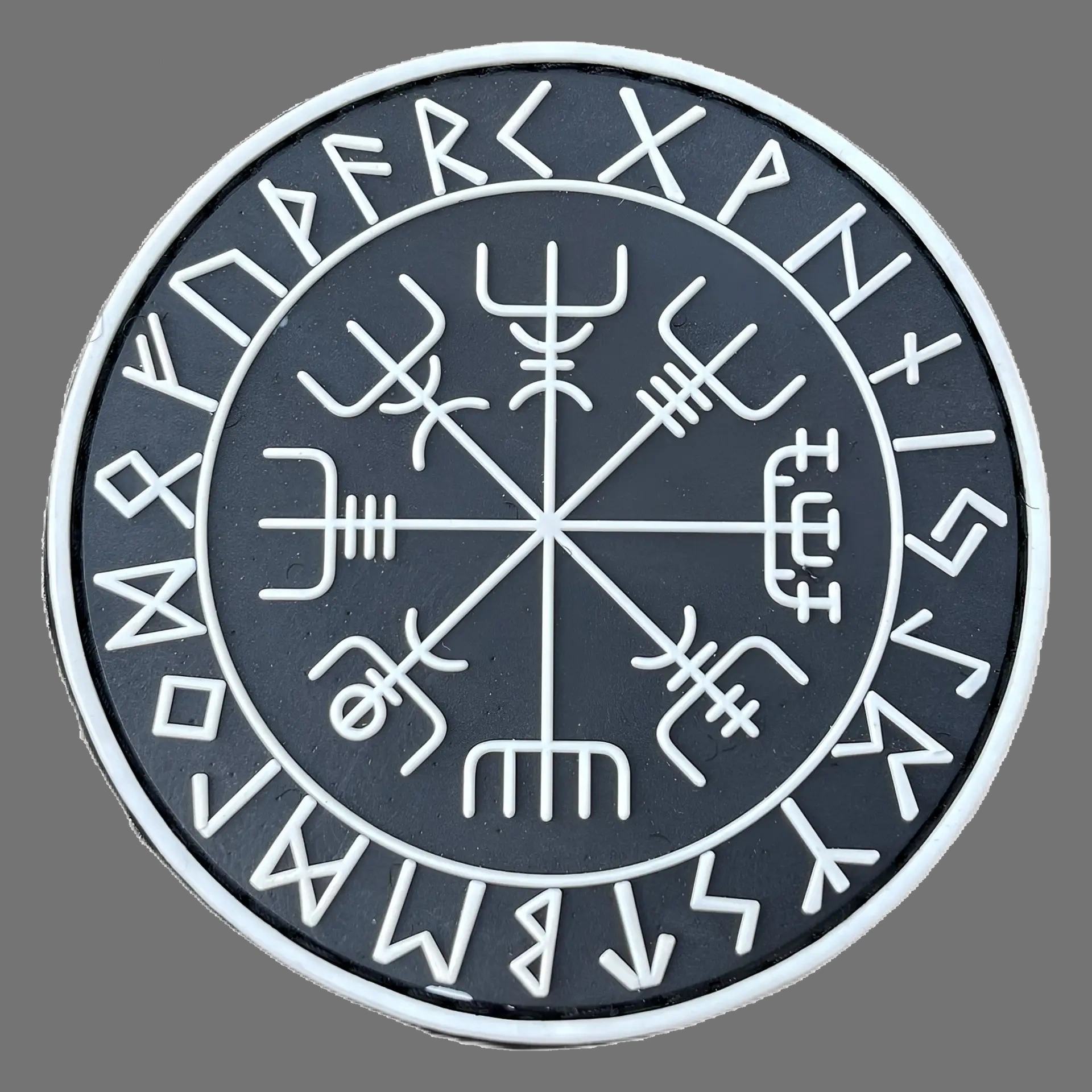 3D Rubberpatch: "Vegvisir" s/w nachleuchtend