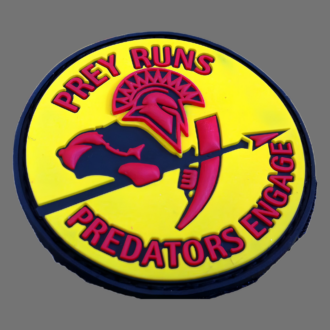 3D Rubberpatch:"PREY RUNS" AGGRESSOR version