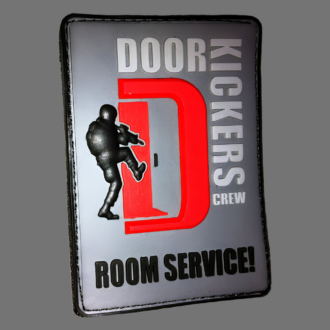 3D Rubber MORALE PATCH: "DOORKICKERS CREW" large, nightcamo