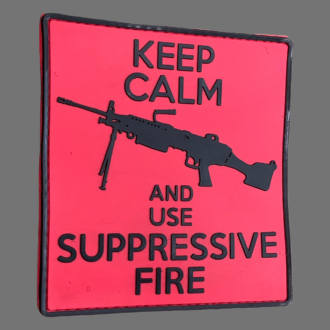 3D MORALE PATCH: "Keep calm and use suppressive fire", black powder version