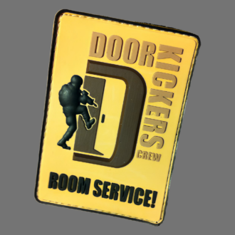 3D Rubber MORALE PATCH: "DOORKICKERS CREW" Large,multic.