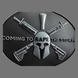 3D Rubber MORALE PATCH: "Coming to rape the storm"