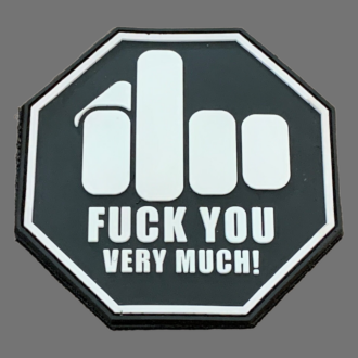 3DRubber Patch: "FUCK YOU...!" schwarz wei