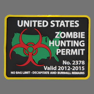 3D Rubberpatch: UNDEAD "US ZOMBIE HUNTING PERMIT"